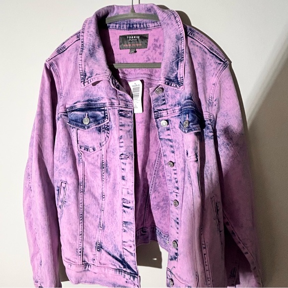 Torrid size 2 Purple Denim Jacket NWT - Picture 4 of 12